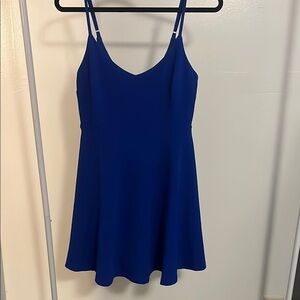 Elegant Blue Spaghetti Strap Dress